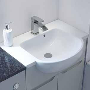 This compact bathroom creates a crisp and clean design maximising the use of space with the