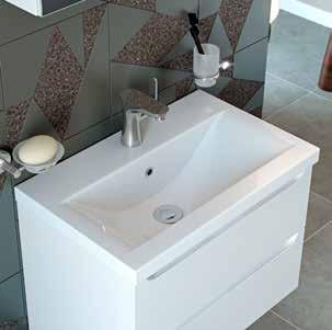 Main image: White Gloss Quadro Ceramic Basin with 40mm Rim Contemporary Oval Basin