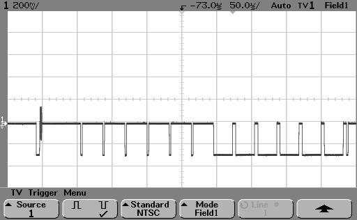 Triggering the Oscilloscope To use TV triggering To trigger on a specific field of the video signal To examine the components of a video signal, trigger on either Field 1 or Field 2.