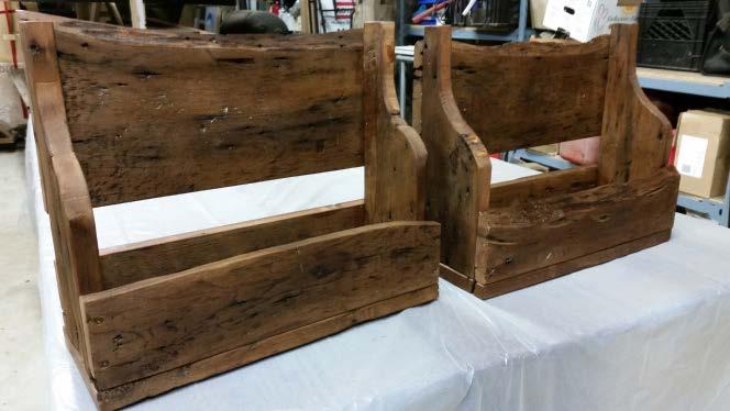 Small Hanging Shelves Made from fir roof boards, these shelves are lightweight and ready to hang.