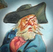 LIKOVI / CHARACTERS Kapetan / Captain Bil Bouns je stari pirat sa groznim ožiljkom.