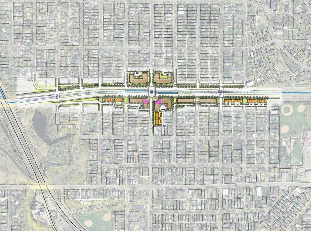 possible)» cquire 3 lot-depth on north side to allow for more intense development» Townhomes possible within existing MnDOT right-of-way Proposed RT Station