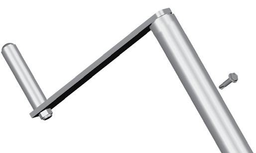Add the spin handle to the extension pole and secure the connection with a Tek screw. 75" Repeat the steps to secure the remaining cover conduit to the main cover.