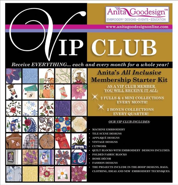 Quilting Club You receive 2 collections a month that showcase our beautiful embroidery designs with quilted borders, stippling and free motion stitching.