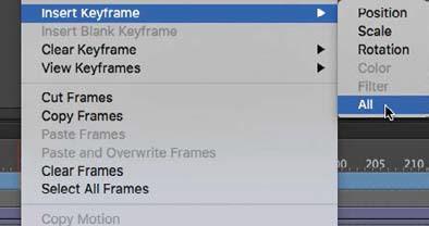 1 Right-click frame 160 and choose Insert Keyframe > All.