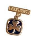 FORTITUDE. Note: Found in POR (Canadian 1941) with CGG in centre of Trefoil rather than British tenderfoot badge. Note: Primarily for youth members up to 1950. 1. H1010 2.