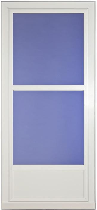 for easy one-hand operation Two closer system color matched to door: bottom closer features Hold Open button that holds storm door open with tap