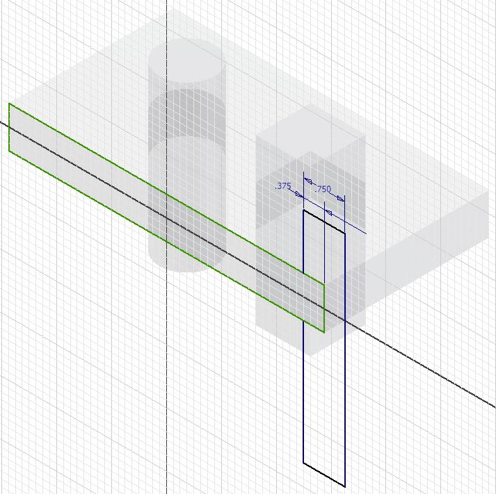 Your computer screen should look something like Figure 7 while you are sketching. Projected Edge Figure 7. Screen shot while sketching. Finish the sketch.