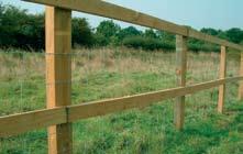 this are Knee rails, which are always concreted and half-round posts which are exclusively driven.