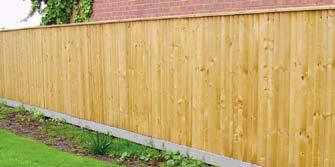Concrete recessed posts Rails and Gravel Boards are fixed using nuts and bolts.