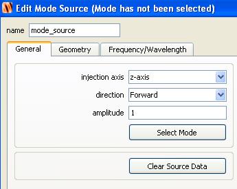 Mode Source 3D FDTD Choose geometry, ensuring that mode