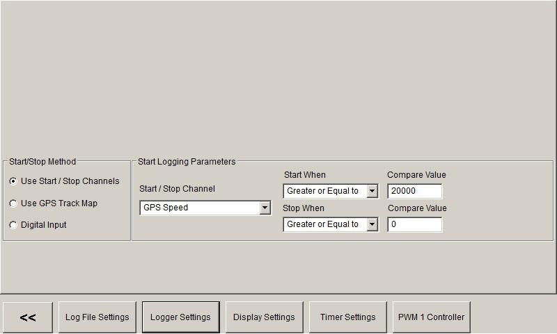Logger Settings Start Stop Method This is used to select how the logger will start and stop logging.