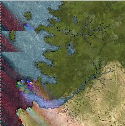 If it overlaps the coast or a river all I need to do is go to the landmass layer, select sea with magic wand, go back to the desert layer and delete.
