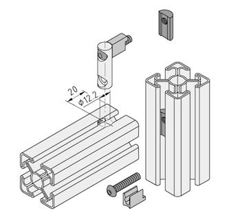 Universal-Fastening Set (Profile ) 8 Sound profile connection made from steel Maximum stability and easy installation Only basic profile machining required The Universal-Fastening Set (Profile ) 8