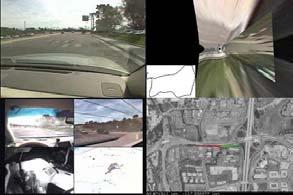 and rear facing rectilinear cameras Rectilinear camera facing driver Near-IR camera facing feet and pedals