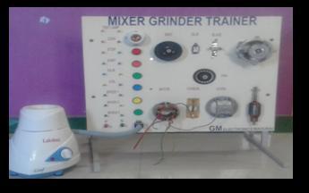 Mixer Grinder Trainer Identification of parts Checking the connection of the motor with control switches Mounting