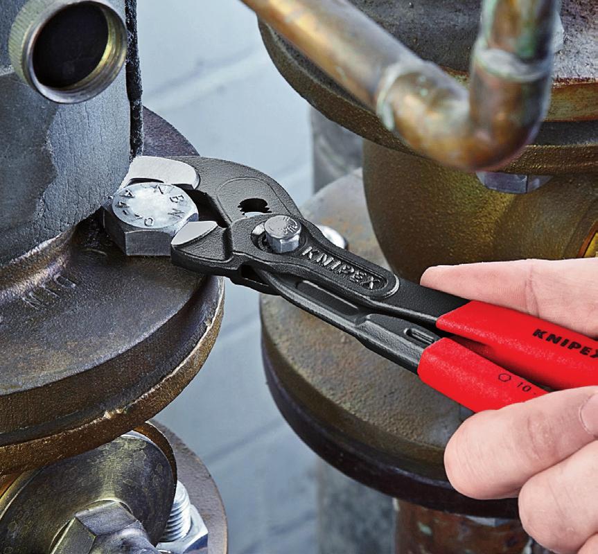 and narrow jaws, grips flat workpieces and is ideal for service and maintenance obra Auto Adjust Pliers (85 01 250 US) C