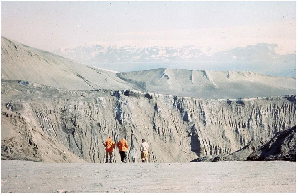 Figure 8. View of the recently erupted volcanic crater where Claire worked with her teammates on Deception Island, Antarctica, 9 January 1974. 9. Have you had to overcome any gender barriers in your career?