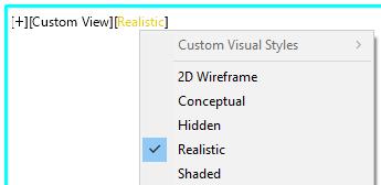 5.4.2 Visual Styles To set the visual style, select the viewport and then set the desired visual style via the menu in