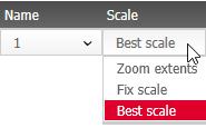 There are three options available when selecting the scale: Zoom extents This depicts all