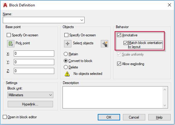 4.4.2 Creating blocks in imos OEM (AutoCAD OEM) Limitation / options Creating blocks for annotation purposes in imos OEM/AutoCAD OEM is limited: There is no command BLOCK, with which it is possible