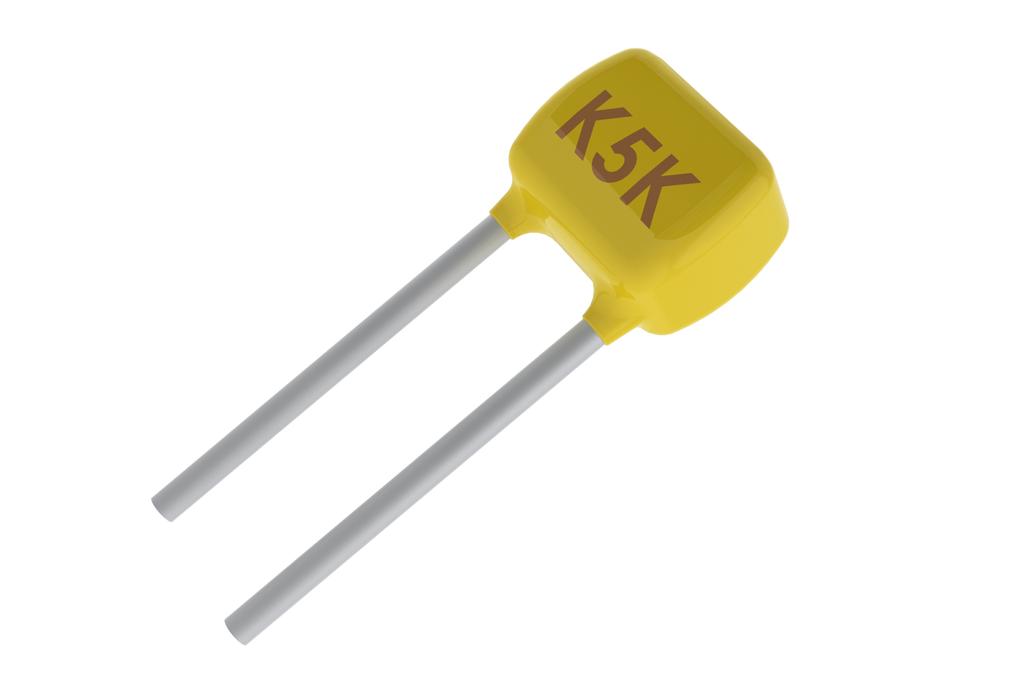 Radial hrough-ole Multilayer Ceramic Capacitors Goldmax, 300, Radial, Conformally Coated, X8L Dielectric, 25 50 VDC (Commercial and Automotive Grade) Overview KEME s Goldmax conformally coated radial