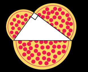 Solution: We can obviously cut each pizza into quarters, making 12 pieces in total, and then everybody gets a quarter of each pizza.