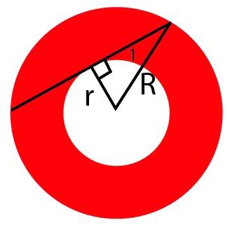 Then the area of the ring is π R 2 π r 2 = π (R 2 r 2 ). However, by Pythagoras s theorem, we have R 2 r 2 = 1 2.