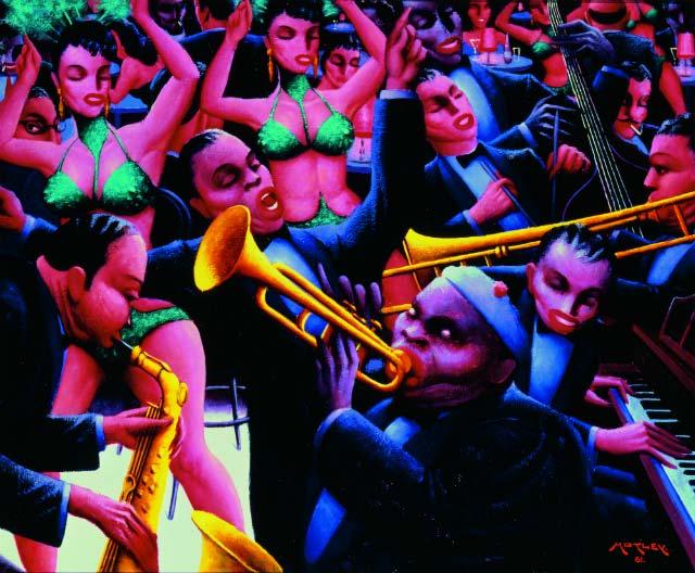 Archibald J. Motley Jr., Tongues (Holy Rollers) (1929), oil on canvas, 29.25 x 36.