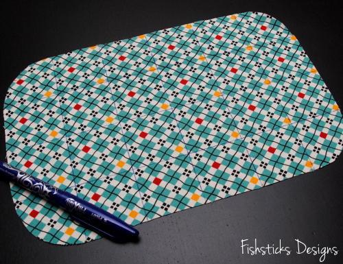 Take one of your base pieces and draw a quilting grid on