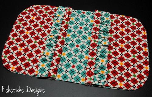 Flip the quilted base piece/insul-bright over on top of these so that the