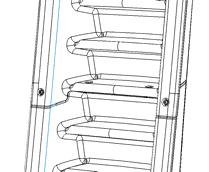 4. Attach the pedestal to the middle and exit slide sections as shown