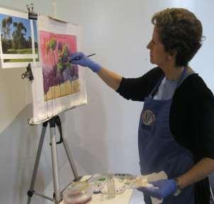 She recommended using white paper with both watercolor and Pan Pastel underpaintings, because colored papers will alter the underpainting colors.