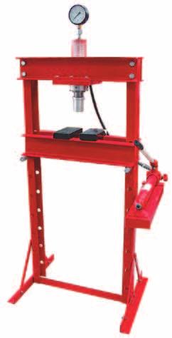 320mm travel between the vertical post 20 Tonne hydraulic ram and hand pump, easily removed for use on other pressing jobs
