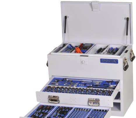 VEHICLE OFFER 3 DRAWER TRUCK BOX KIT 279 PIECE TOOL CHEST 3 DRAWER 700 X 385 X 590MM 1/4, 3/8, 1/2 Square Drive LOK-ON Sockets & Accessories 1/2 Impact Sockets Screwdrivers: Blade & Phillip 17 Piece