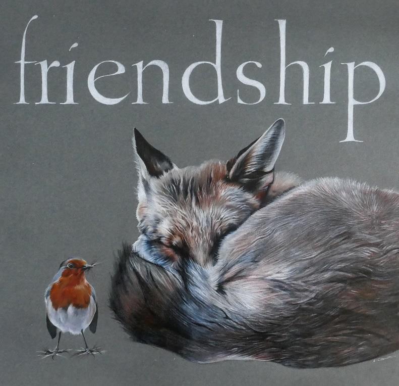 12. Friendship robin with fox s fur for his