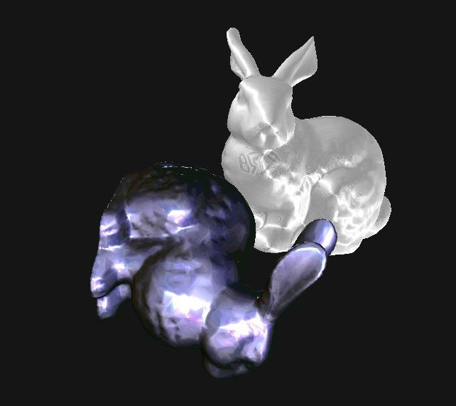 4.3.2 Stanford Bunnies Benchmark In the second benchmark experiment, two Stanford bunny models were used for haptic rendering as shown in Fig. 4.8.
