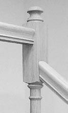 Handrail ends shall be returned PHOTO 24 or shall terminate in newel posts or safety
