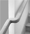 . 2. The use of a volute, turnout, starting easing or newel shall be allowed over the lowest