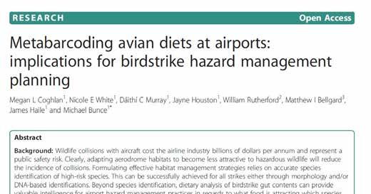 Food Chain Analysis - the brief Is it possible to determine what food items are attracting birds to airports