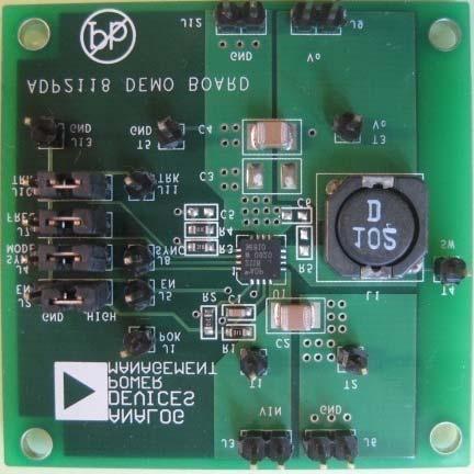 Evaluation Board for ADP8 EVAL-ADP8 GENERAL DESCRIPTION The evaluation (demo) board provides an easy way to evaluate the ADP8 buck regulator.