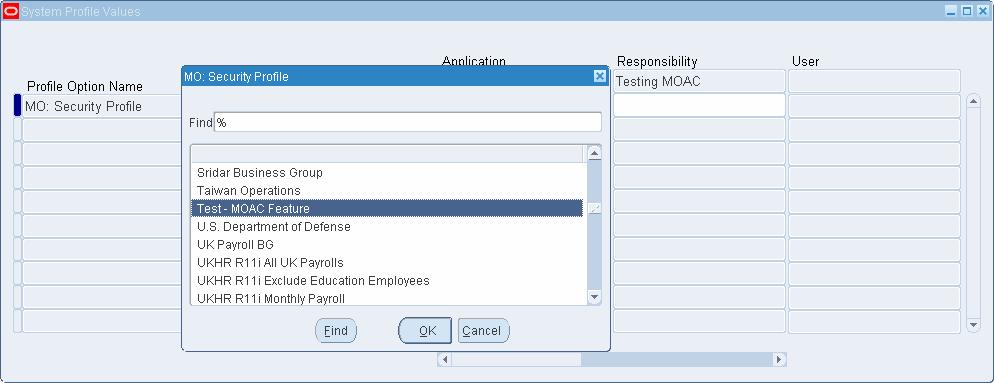 Select the security profile name which you defined in your HRMS as