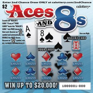 $ 2GAME #1165 ACES AND 8s WIN UP TO,000! PRIZE PAYOUT 62% After game start, some prizes, including top prizes, may have been claimed.