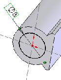 Either way, it s a wise idea to set up a concentric relation between this new circle and the circular edge. When you ve got this far exit the sketcher and set up a blind extrude of 40mm.