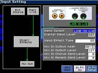 The Input Setting screen appears. 9. Press F8 (Start) to begin the two-measure countoff. 10. After the countoff, starting singing or playing your guitar or bass. 11.