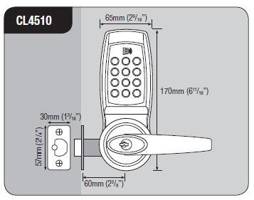 Functions CL4510 Latch Function Outside handle turns freely without operating the latchbolt.