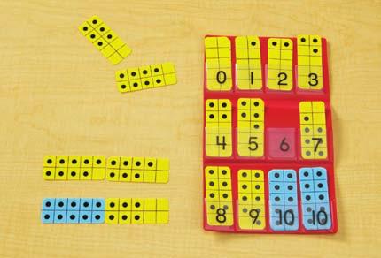 Children will have to combine two tiles to show numbers greater than 10.