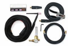 regulator/flowmeter HM2051A-580 12 ft (3.7 m) rubber gas hose (regulator to machine) Water-cooled Dinse torch adapter 15 ft (4.