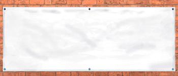 PREMADE BANNERS White Basic Banner 10oz. with Grommets Standard 10 oz. laminated vinyl.