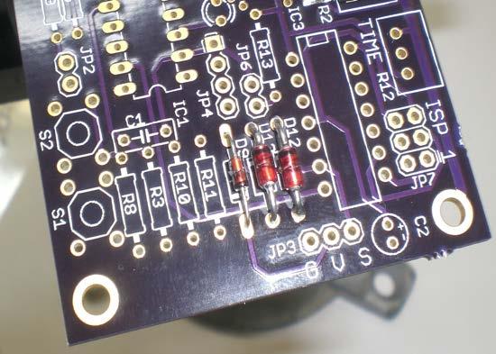 The white stripe on the diode should match the white stripe on the board.